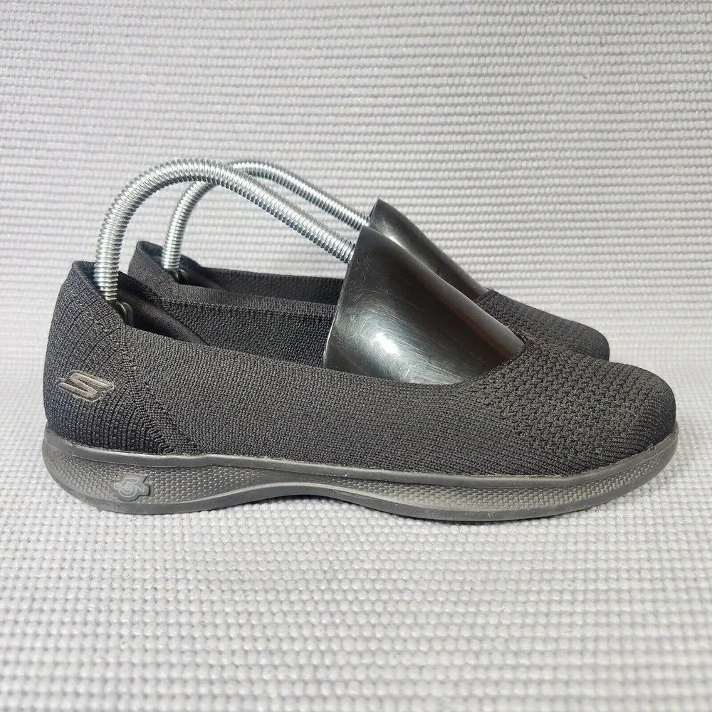 Skechers Goga Gen 5 Mat Women’s Size 7.5 Black Memory Foam Slip On Shoes 14745
